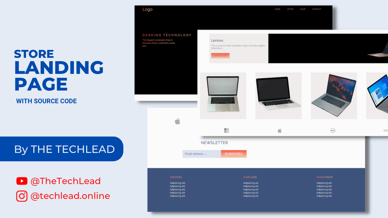 Store Landing Page – HTML, CSS and JavaScript