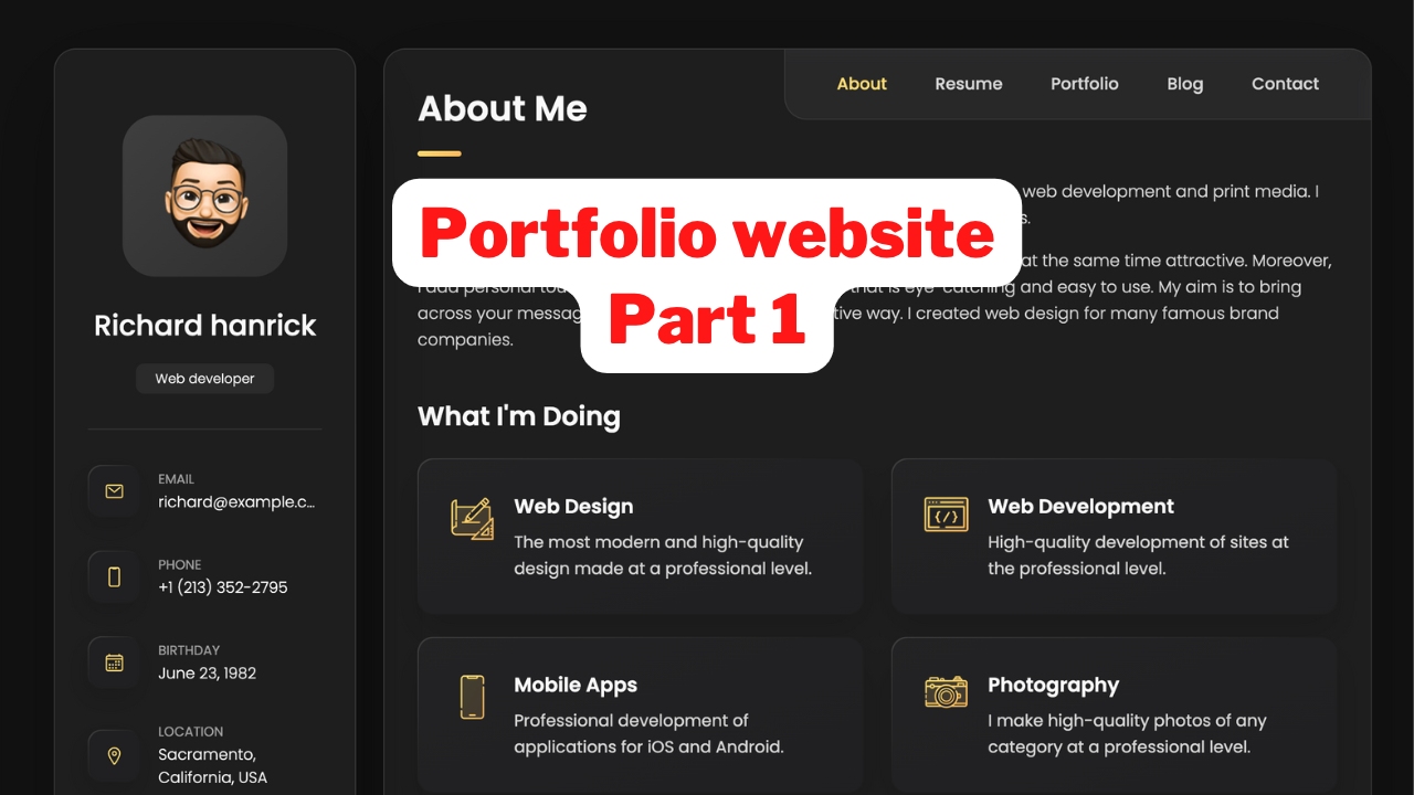 Portfolio Website in HTML, CSS & JavaScript