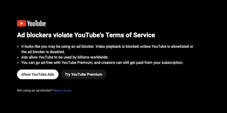 YouTube tries to kill ad blockers in push for ad dollars, Premium subs – The TechLead